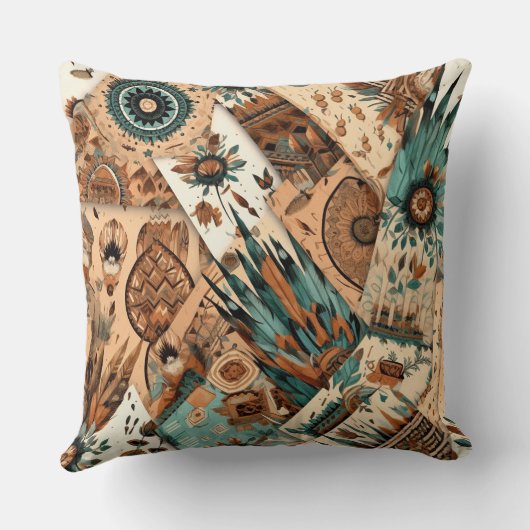 南アステカ西部部族の羽毛 クッション (裏面)