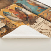 南アステカ西部部族の羽毛 シェルパブランケット (3/4)