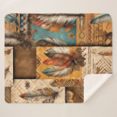 南アステカ西部部族の羽毛 シェルパブランケット (正面(横))