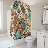 南アステカ西部部族の羽毛 シャワーカーテン (インサイチュ)