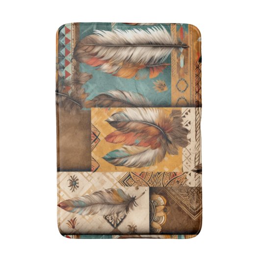 南アステカ西部部族の羽毛 バスマット (正面縦)