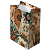 南アステカ西部部族の羽毛 ミディアムペーパーバッグ (正面アングル)