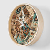 南アステカ西部部族の羽毛 壁時計 (傾斜)