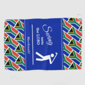 南アパーソナライズされたフリカ州旗に向かって振る ゴルフタオル (横)