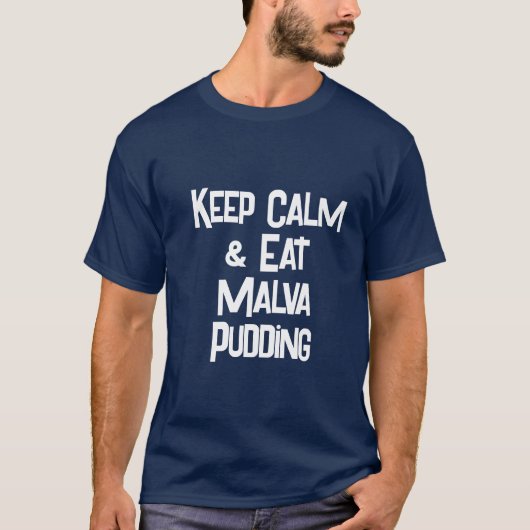 南アフリカおもしろいのKeepCalm & EatMalvaPuddingメンズ Tシャツ (正面)