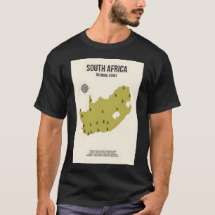 南アフリカすべての国立公園の地図旅行ポー Tシャツ