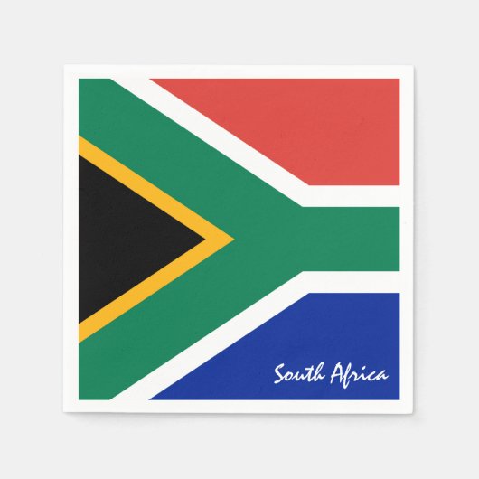 南アフリカと国旗のパーティーファッション/スポーツファン スタンダードカクテルナプキン (正面)
