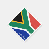 南アフリカと国旗のパーティーファッション/スポーツファン スタンダードカクテルナプキン (角)