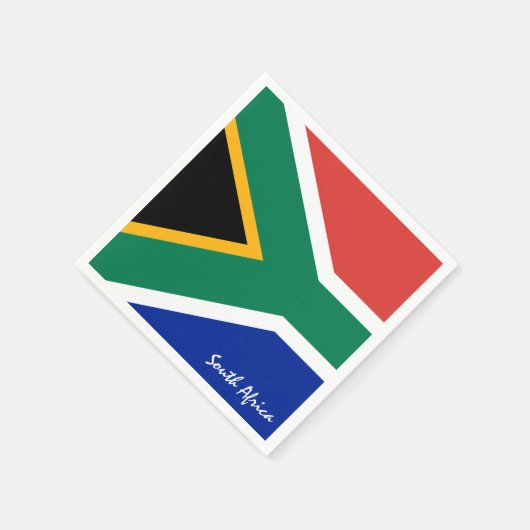 南アフリカと国旗のパーティーファッション/スポーツファン スタンダードカクテルナプキン (角)