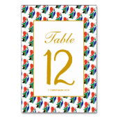 南アフリカのお祝いの宴でのクリスチャン式結婚式 テーブルナンバー (正面)