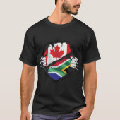 南アフリカのカナダ人手裂ルーツ国旗 Tシャツ (正面)