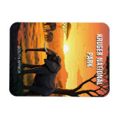 南アフリカのクルーガー国立公園に象 マグネット (横)