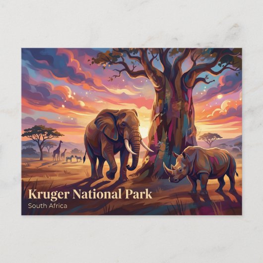 南アフリカのクルーガー国立公園 ポストカード (正面)