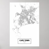南アフリカのケープタウン（黒い線が白） ポスター (正面)