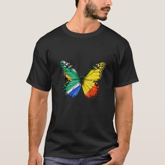 南アフリカのコンゴン国旗の蝶 Tシャツ (正面)