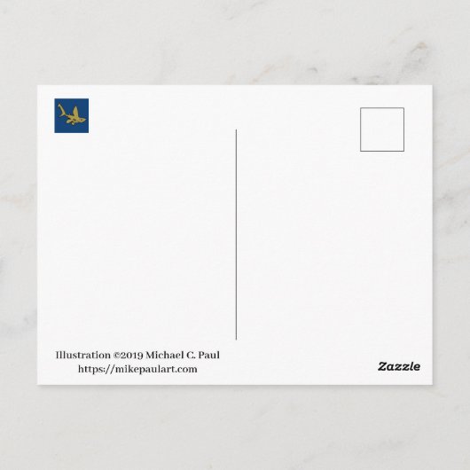 南アフリカのサイ ポストカード (裏面)