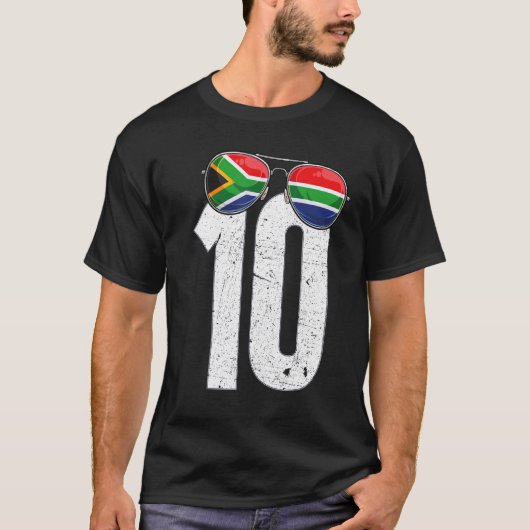 南アフリカのサッカー選手Number 10南アフリカ Tシャツ (正面)