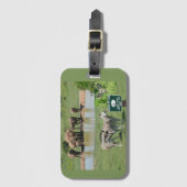 南アフリカのシマウマとライオンズの荷札 ラゲッジタグ (正面縦)