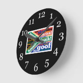 南アフリカのスラングと植民地主義 ラウンド壁時計 (傾斜)