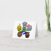 南アフリカのビッグ5サファリ動物の漫画 カード (正面)