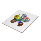 南アフリカのビッグ5サファリ動物の漫画 タイル (側面)