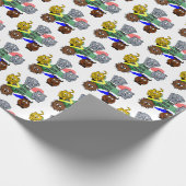 南アフリカのビッグ5サファリ動物の漫画 ラッピングペーパー (角)