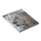 南アフリカのホワイトライオンがクローズアップ ノートパッド (アングル)