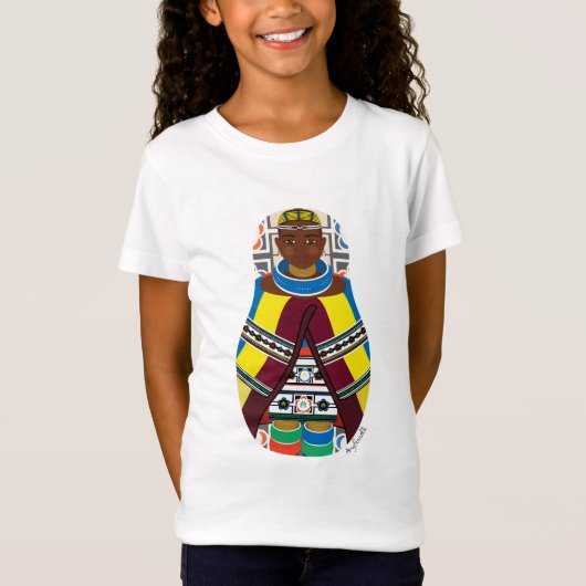 南アフリカのマトリヨシュカガールズTシャツ、Ndebele Tシャツ (正面)