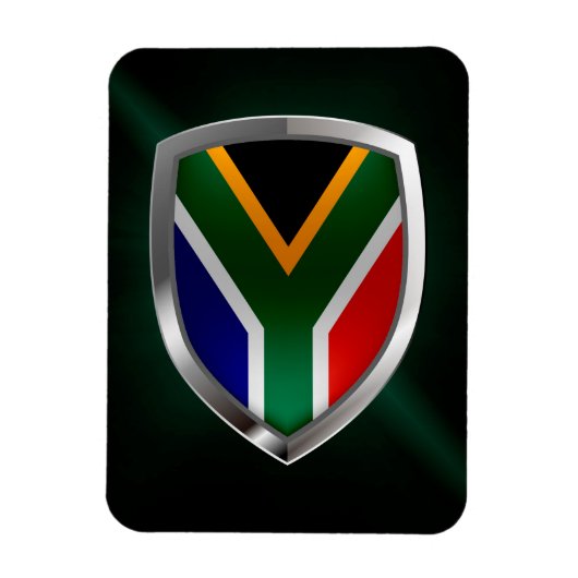 南アフリカのメタリックエンブレム マグネット (縦)