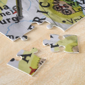 南アフリカのヨハネスバーグに置かれた地図のピン ジグソーパズル (側面)