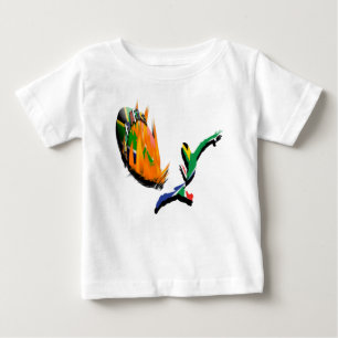 南アフリカのラグビーは子供へベビーのワイシャツに送風します ベビーTシャツ