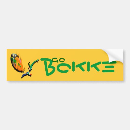 南アフリカのラグビーサポータ"Bokke"はステッカー行きます バンパーステッカー (正面)