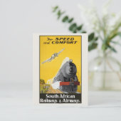 南アフリカのヴィンテージ旅行ポスター1934 ポストカード (スタンド正面)