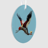 南アフリカの冠をかぶったクレーンは飛行中 オーナメント (正面)