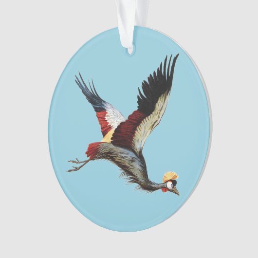 南アフリカの冠をかぶったクレーンは飛行中 オーナメント (正面)