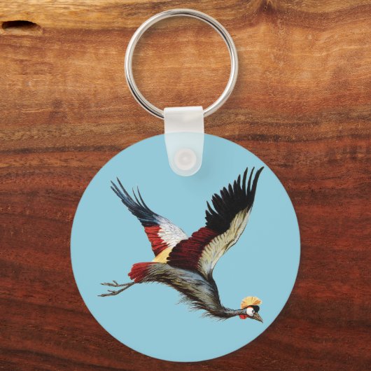 南アフリカの冠をかぶったクレーンは飛行中 キーホルダー (裏面)