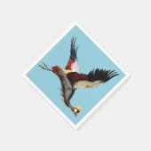 南アフリカの冠をかぶったクレーンは飛行中 スタンダードカクテルナプキン (角)