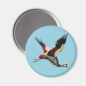 南アフリカの冠をかぶったクレーンは飛行中 マグネット (正面/裏面)