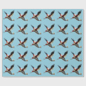 南アフリカの冠をかぶったクレーンは飛行中 ラッピングペーパー (フラット)