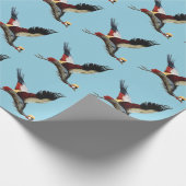 南アフリカの冠をかぶったクレーンは飛行中 ラッピングペーパー (角)