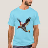 南アフリカの冠をかぶったクレーンは飛行中 Tシャツ (正面)