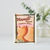 南アフリカの南アフリカ砂漠のNamib Desert旅行ポスター ポストカード (スタンド正面)