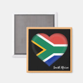 南アフリカの国旗とハート·プレトリアの祝日/スポーツ マグネット (正面/裏面)