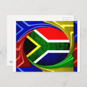 南アフリカの国旗: 動的なうずまきのモチーフ ポストカード (正面/裏面)