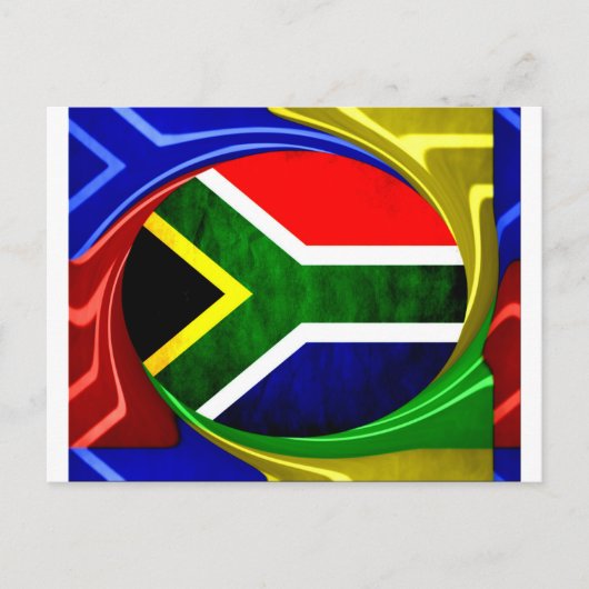 南アフリカの国旗: 動的なうずまきのモチーフ ポストカード (正面)