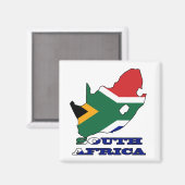 南アフリカの地図に登場する国旗 マグネット (正面/裏面)