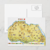 南アフリカの地図2 ポストカード (正面/裏面)