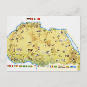 南アフリカの地図2 ポストカード
