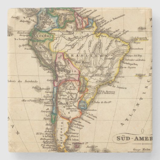 南アフリカの地図 ストーンコースター (正面)