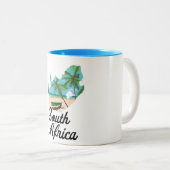 南アフリカの地図 ツートーンマグカップ (正面右)